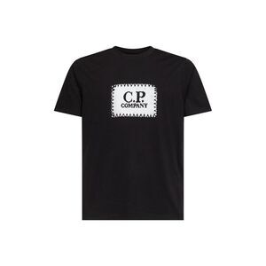 Cp Company Men Black 30/1 Jersey Logo Label Printed T-Shirt